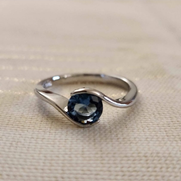 Jewelry - New 925 Silver Round Cut Blue Sapphire Ring for Women